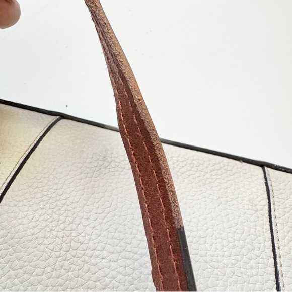 Dooney & Burke Cream Pebble Grain Lexington Shoulder Tote Bag - Picture 12 of 15